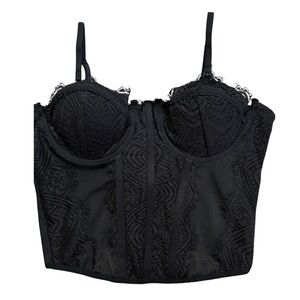 Goth Black Lace Underwire Bra